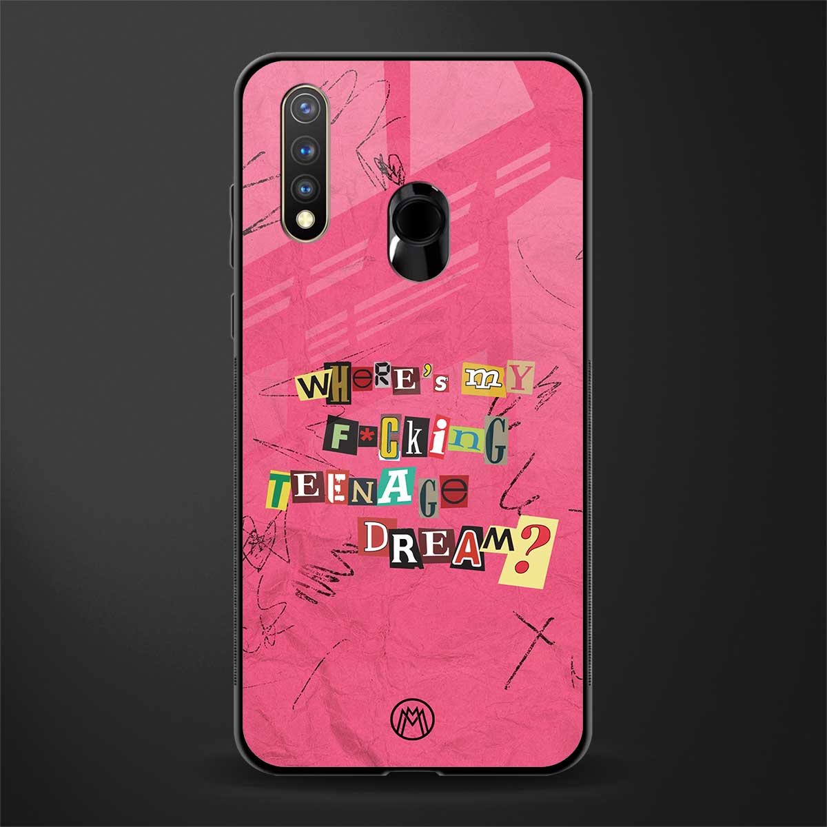 teenage dream glass case for vivo u20 image
