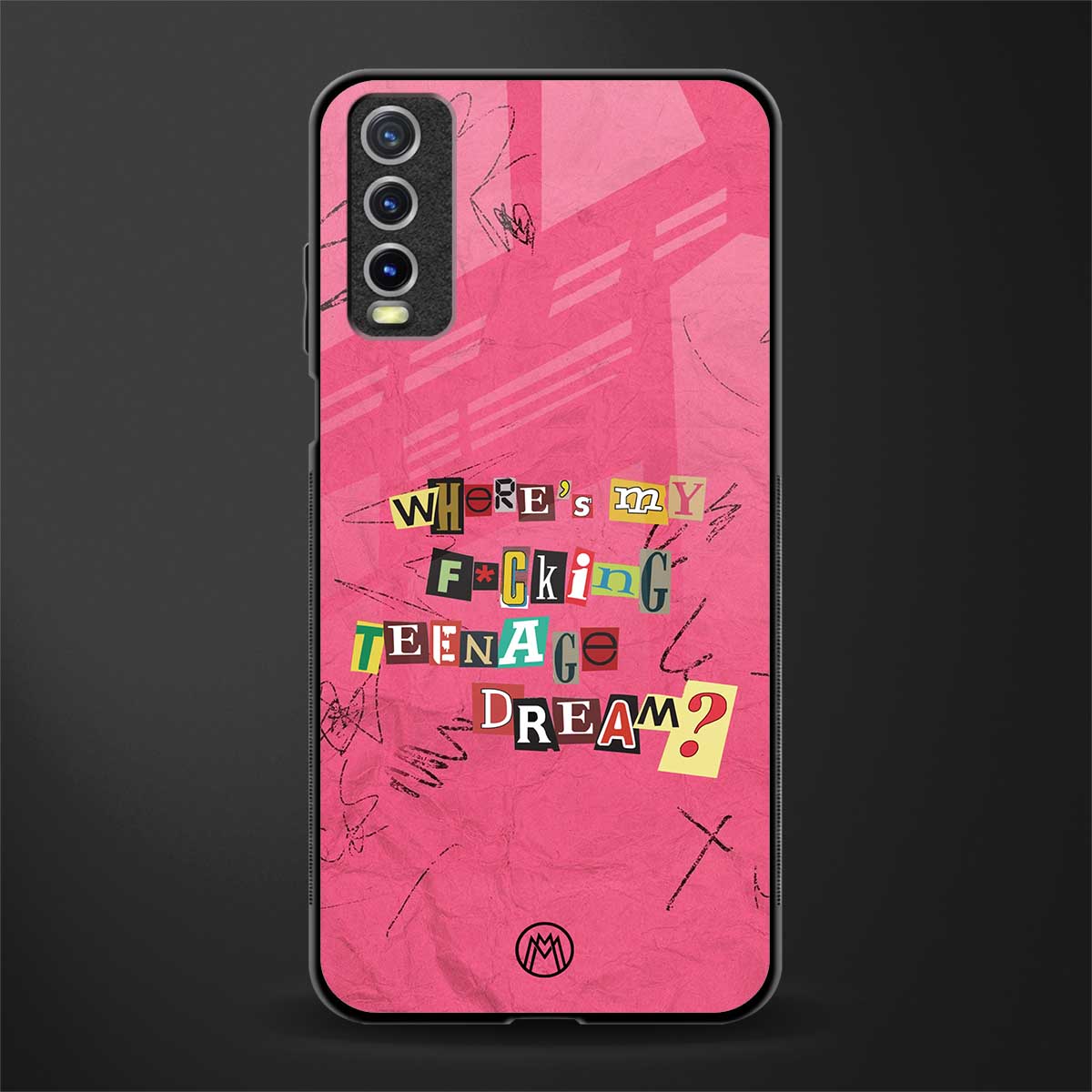 teenage dream glass case for vivo y20 image