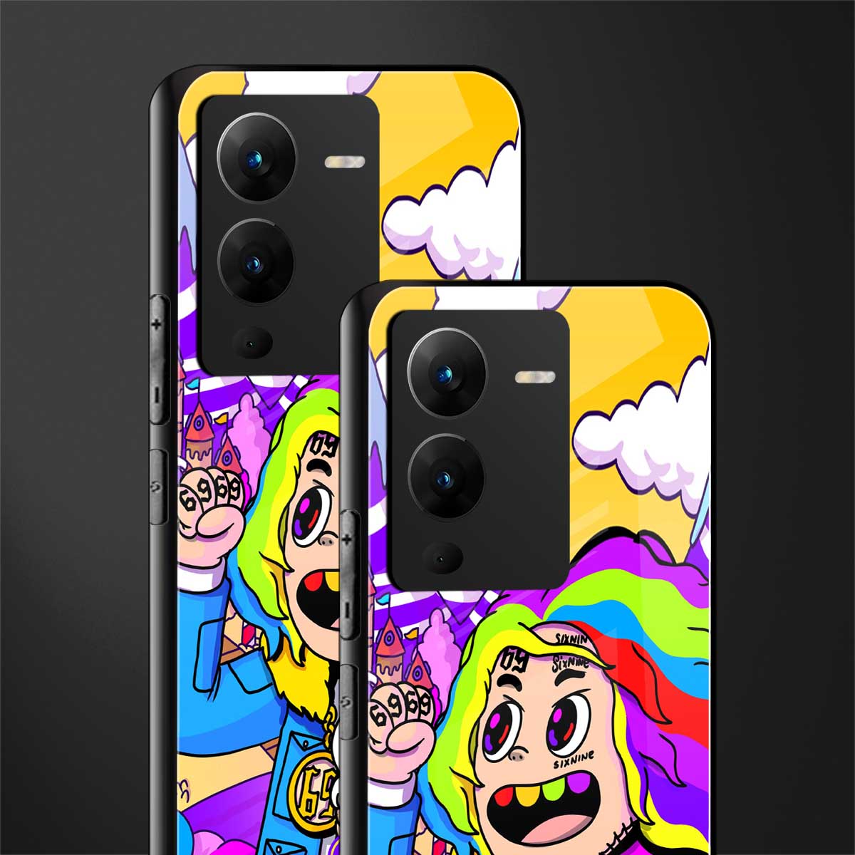 tekashi 6ix9ine back phone cover | glass case for vivo v25 pro 5g