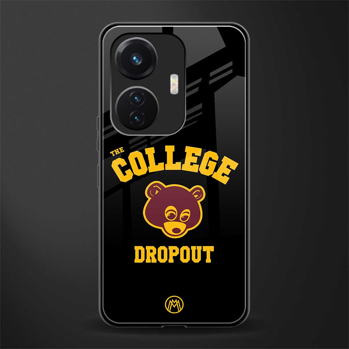 the college dropout back phone cover | glass case for vivo t1 44w 4g