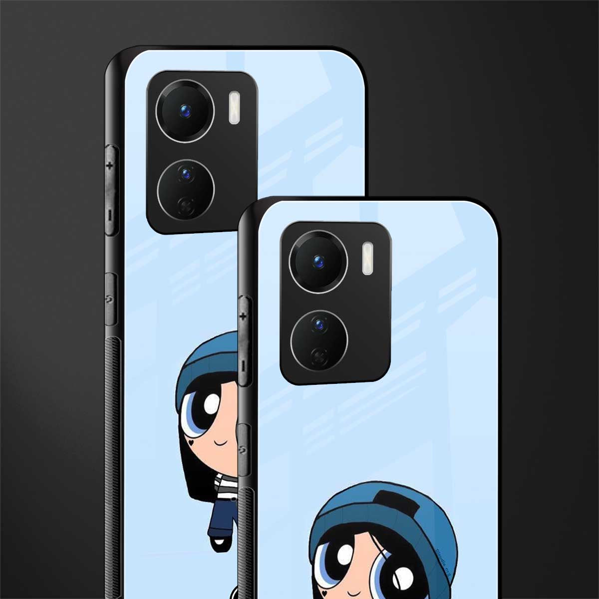 the powerpuff girls blue bubbles back phone cover | glass case for vivo y16