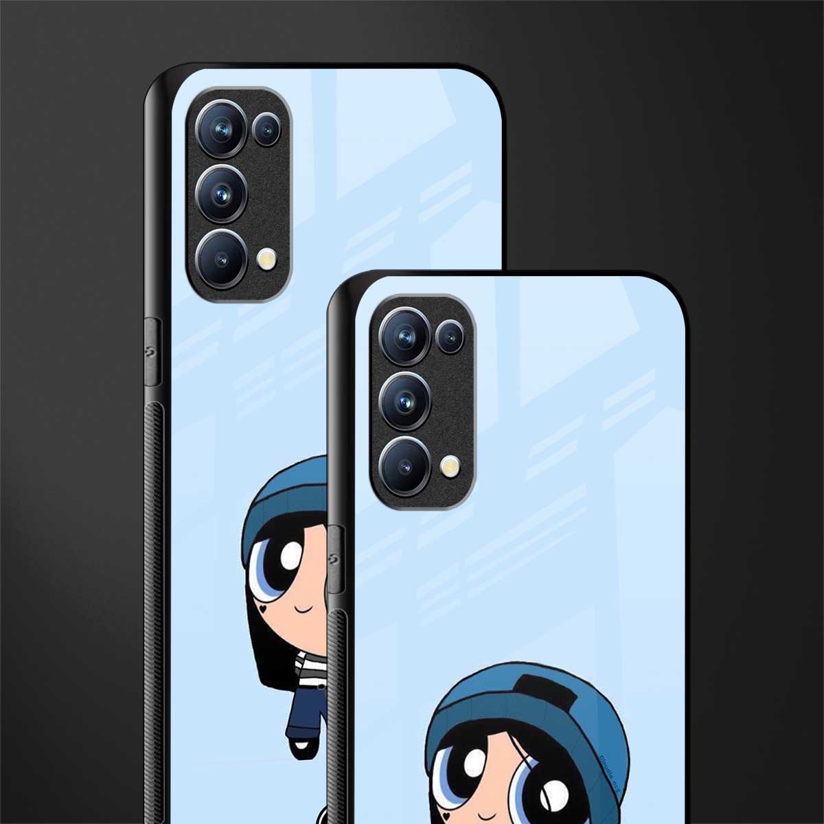the powerpuff girls blue bubbles back phone cover | glass case for oppo reno 5