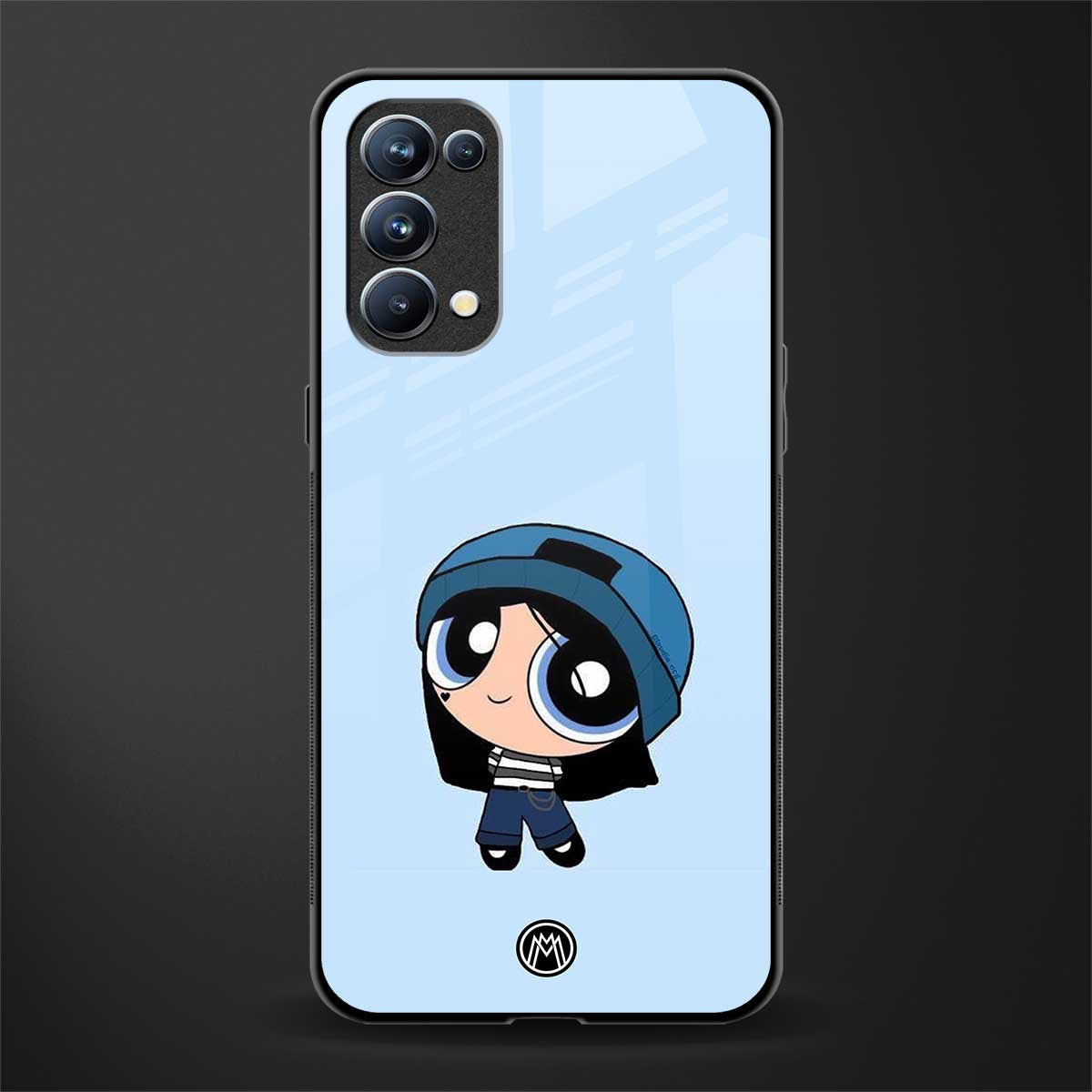 the powerpuff girls blue bubbles back phone cover | glass case for oppo reno 5
