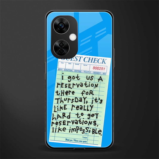 the reservation back phone cover | glass case for oneplus nord ce 3 lite