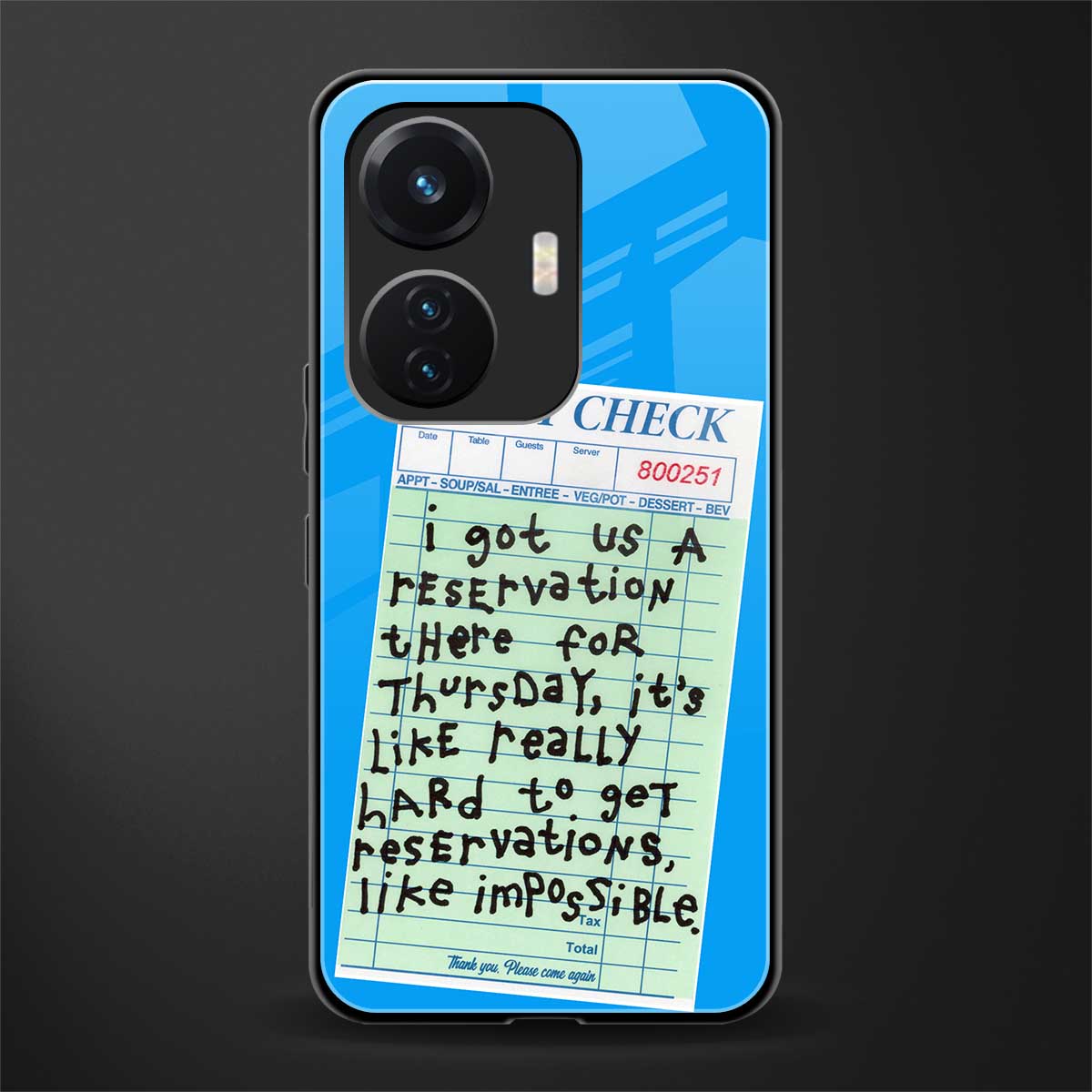 the reservation back phone cover | glass case for vivo t1 44w 4g