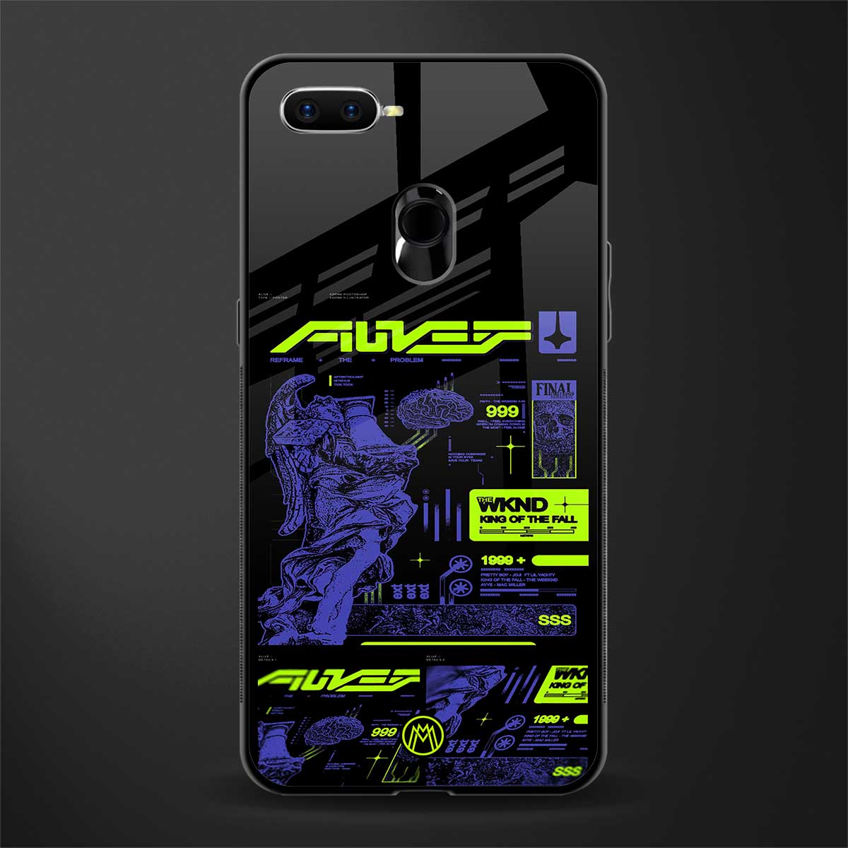 the weeknd glass case for oppo a7 image