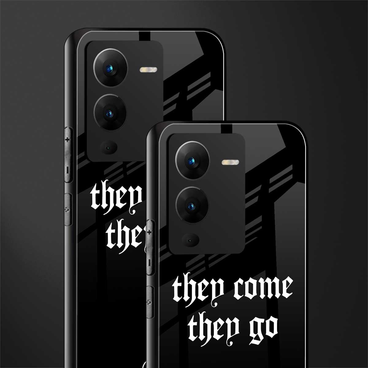 they come they go back phone cover | glass case for vivo v25 pro 5g