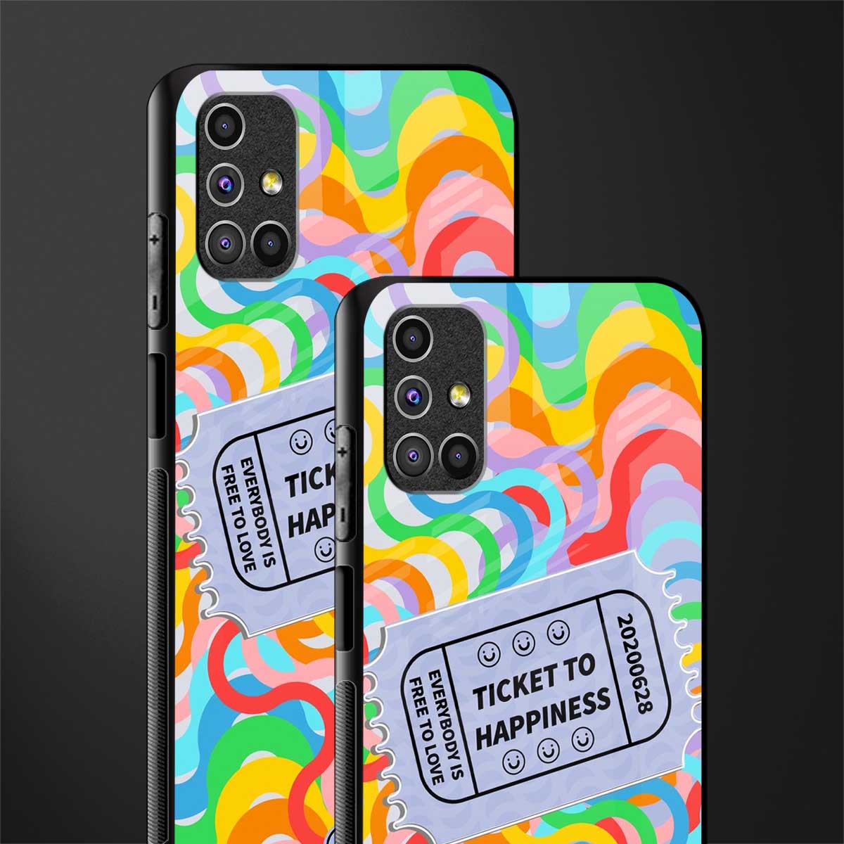 ticket to happiness glass case for samsung galaxy m51 image-2