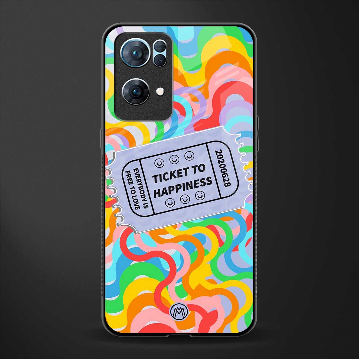 ticket to happiness glass case for oppo reno7 pro 5g image