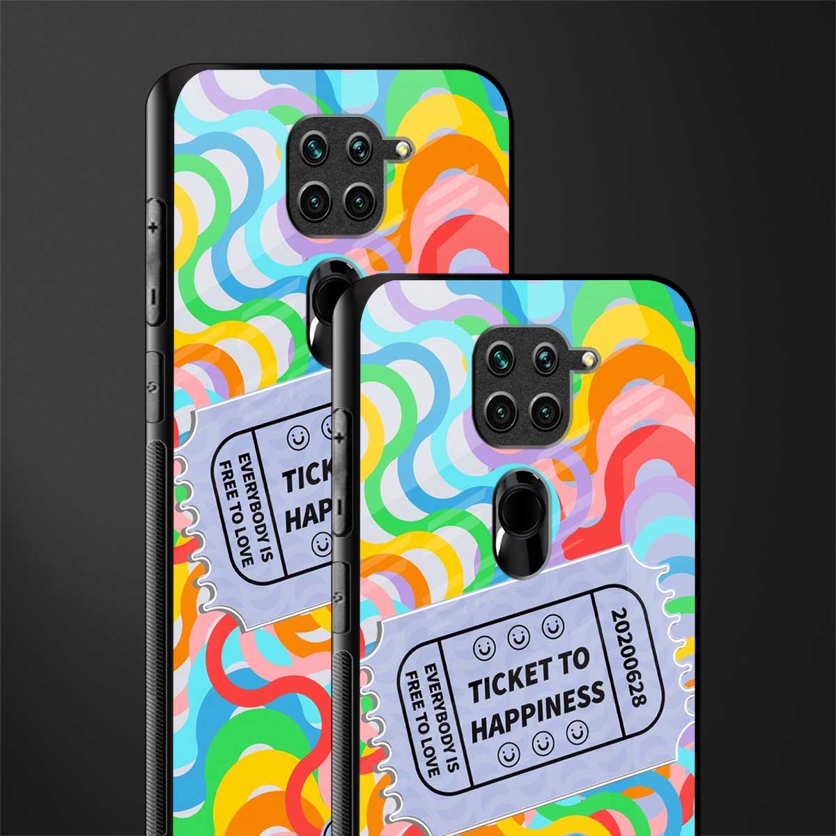 ticket to happiness glass case for redmi note 9 image-2