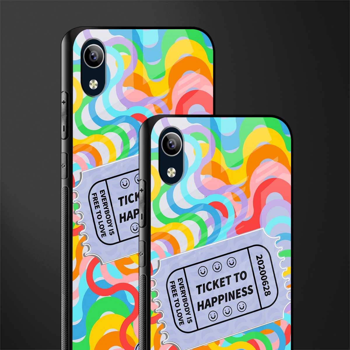 ticket to happiness glass case for vivo y1s without fingerprint image-2