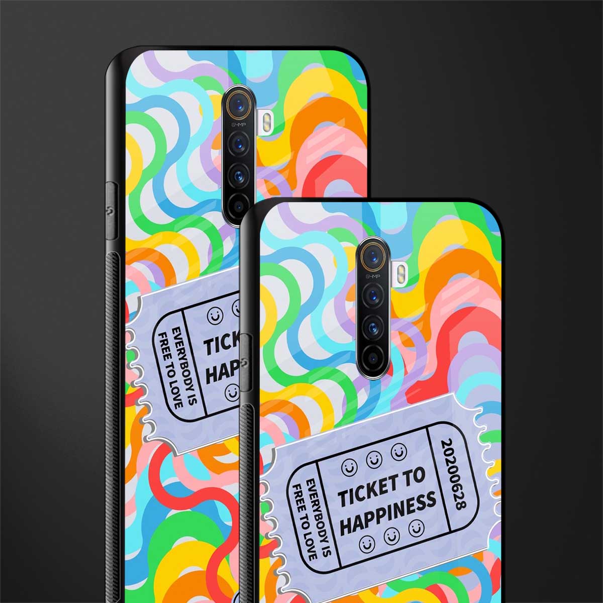 ticket to happiness glass case for realme x2 pro image-2