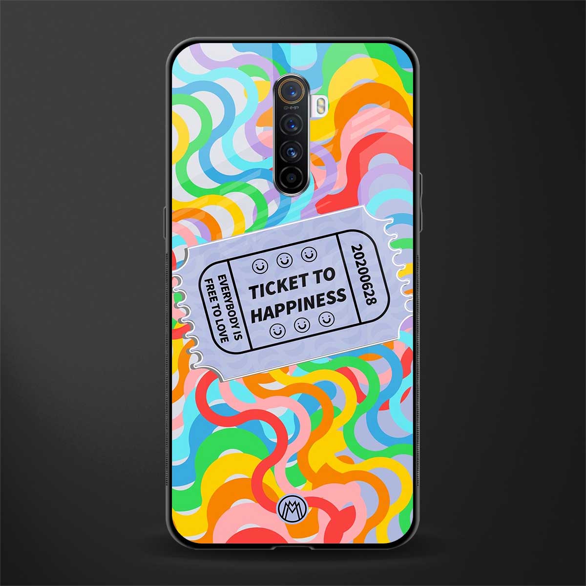 ticket to happiness glass case for realme x2 pro image