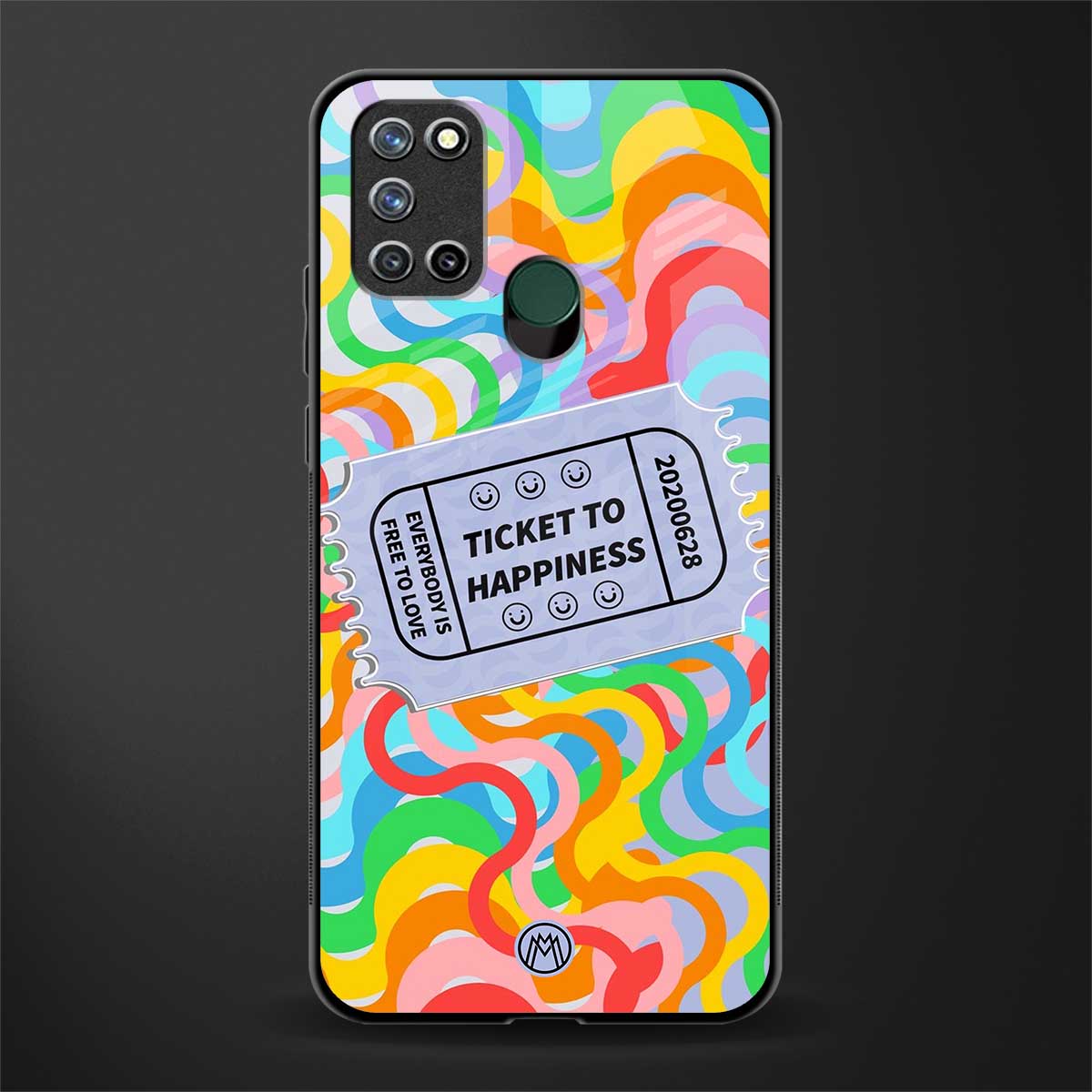 ticket to happiness glass case for realme 7i image