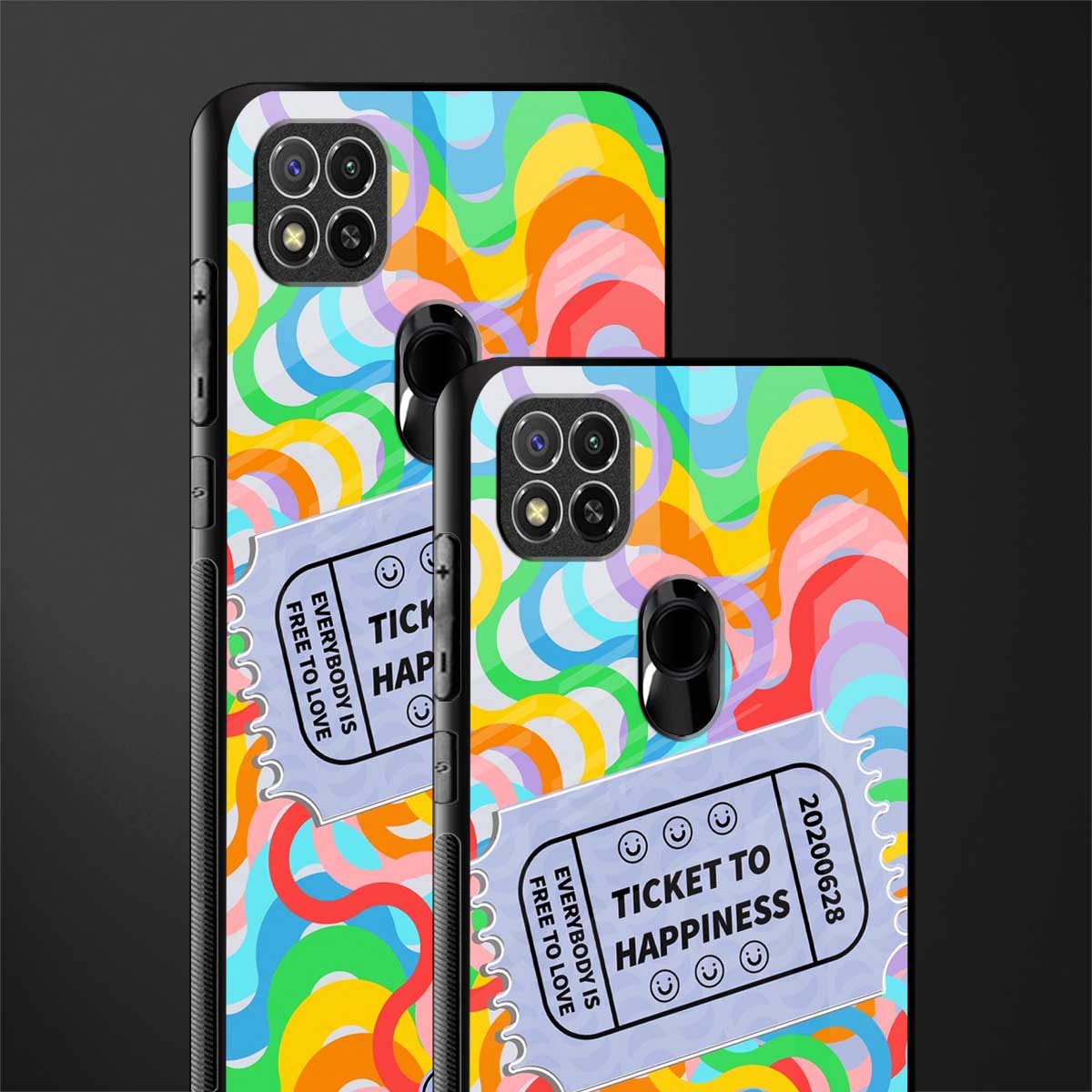 ticket to happiness glass case for redmi 9 image-2