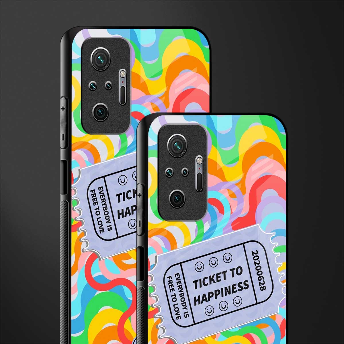ticket to happiness glass case for redmi note 10 pro image-2