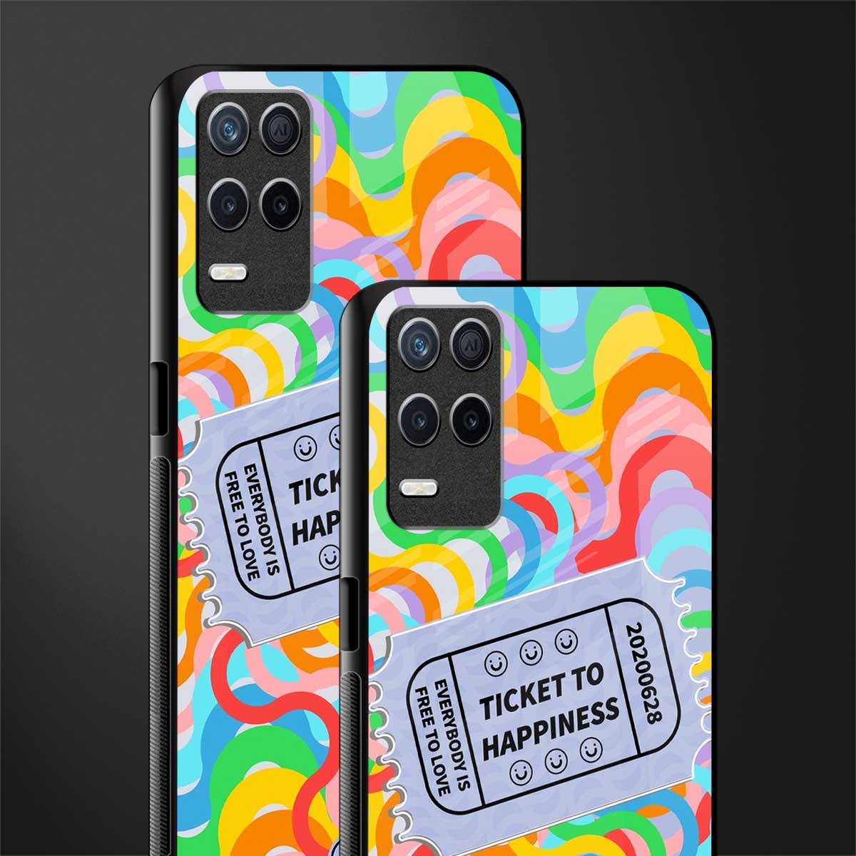 ticket to happiness glass case for realme narzo 30 5g image-2