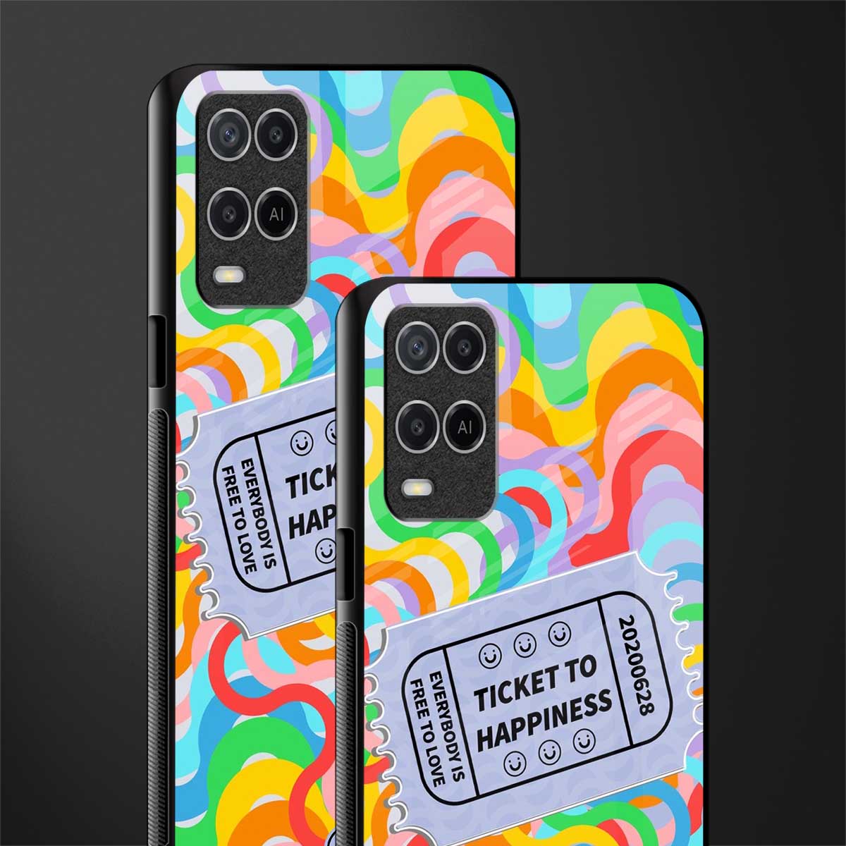 ticket to happiness glass case for oppo a54 image-2
