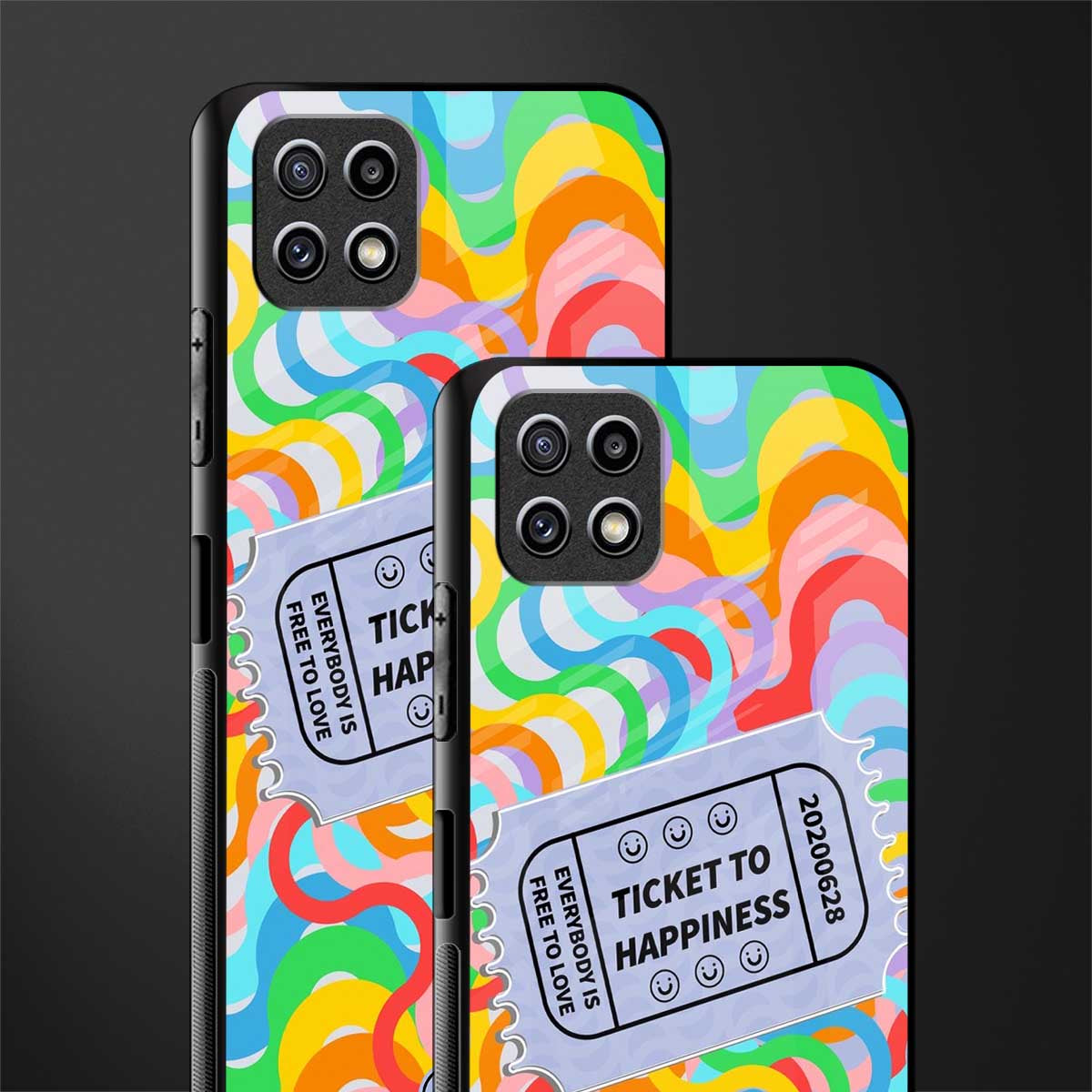 ticket to happiness glass case for samsung galaxy a22 5g image-2