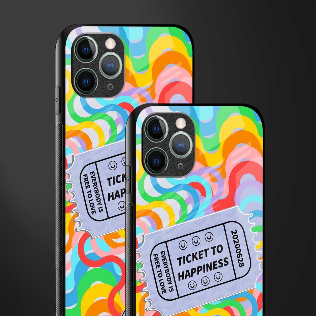 ticket to happiness glass case for iphone 11 pro image-2