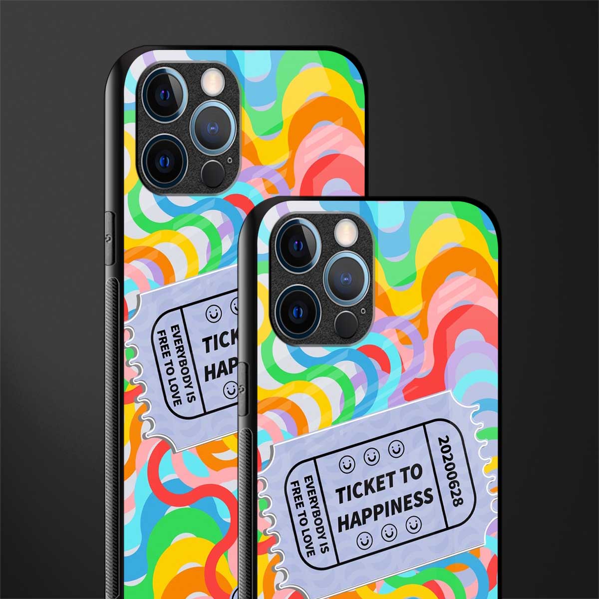 ticket to happiness glass case for iphone 12 pro max image-2