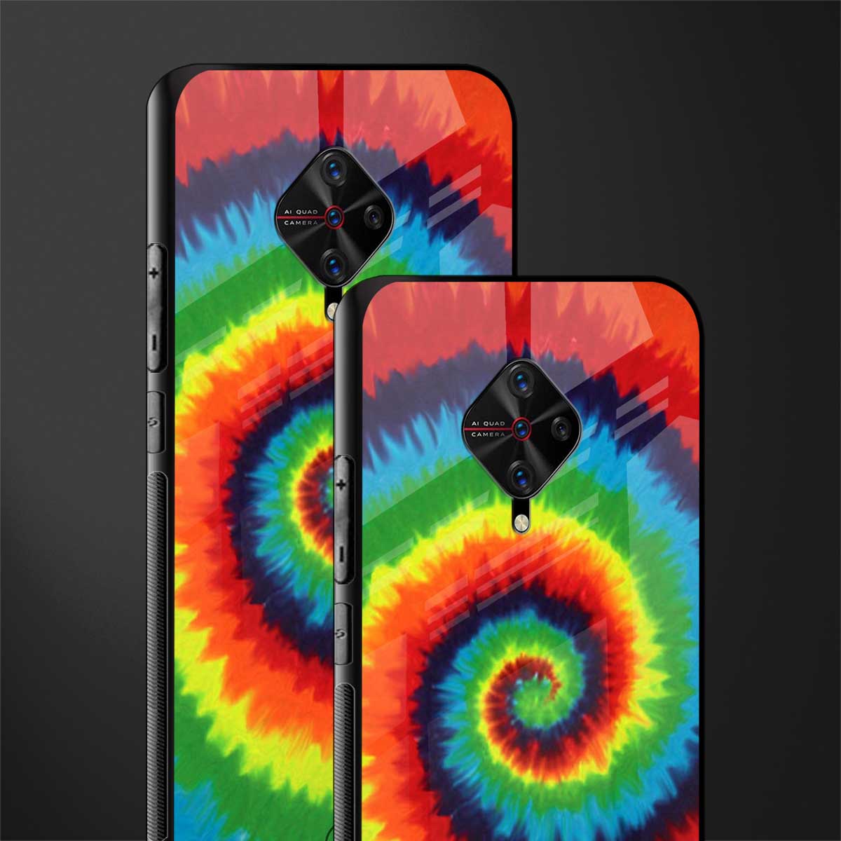 tie and dye glass case for vivo s1 pro image-2