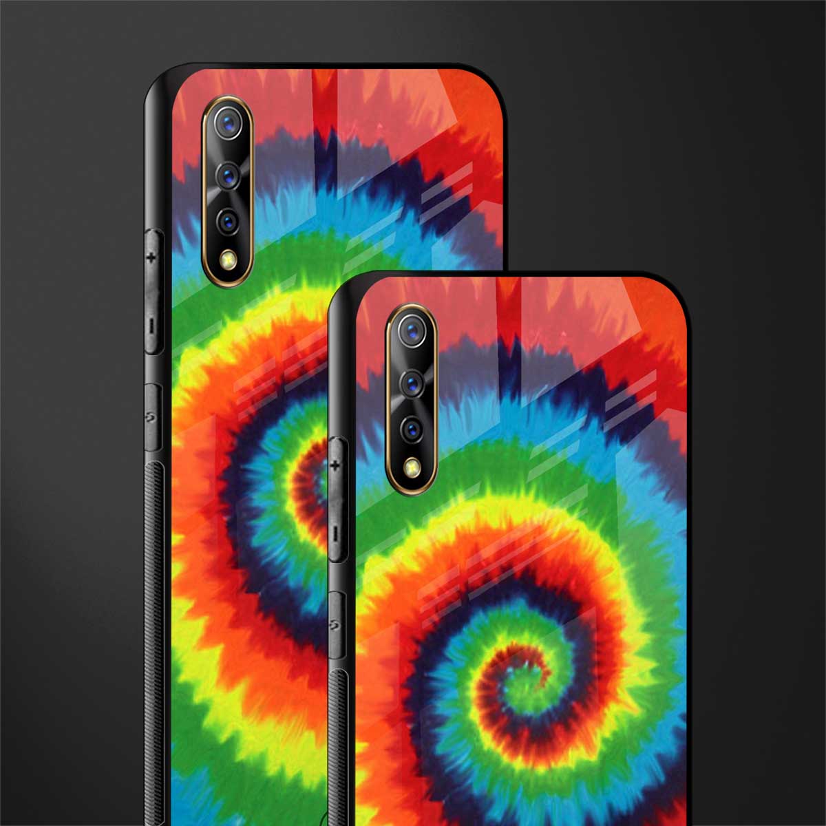 tie and dye glass case for vivo z1x image-2