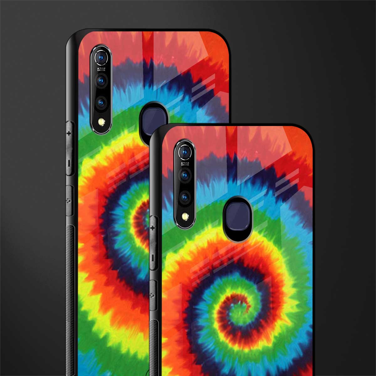 tie and dye glass case for vivo z1 pro image-2