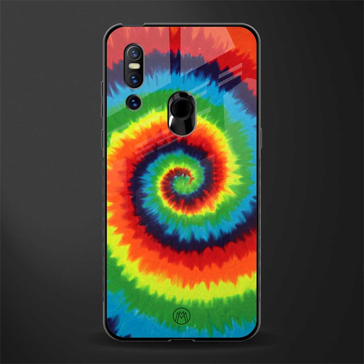 tie and dye glass case for vivo v15 image