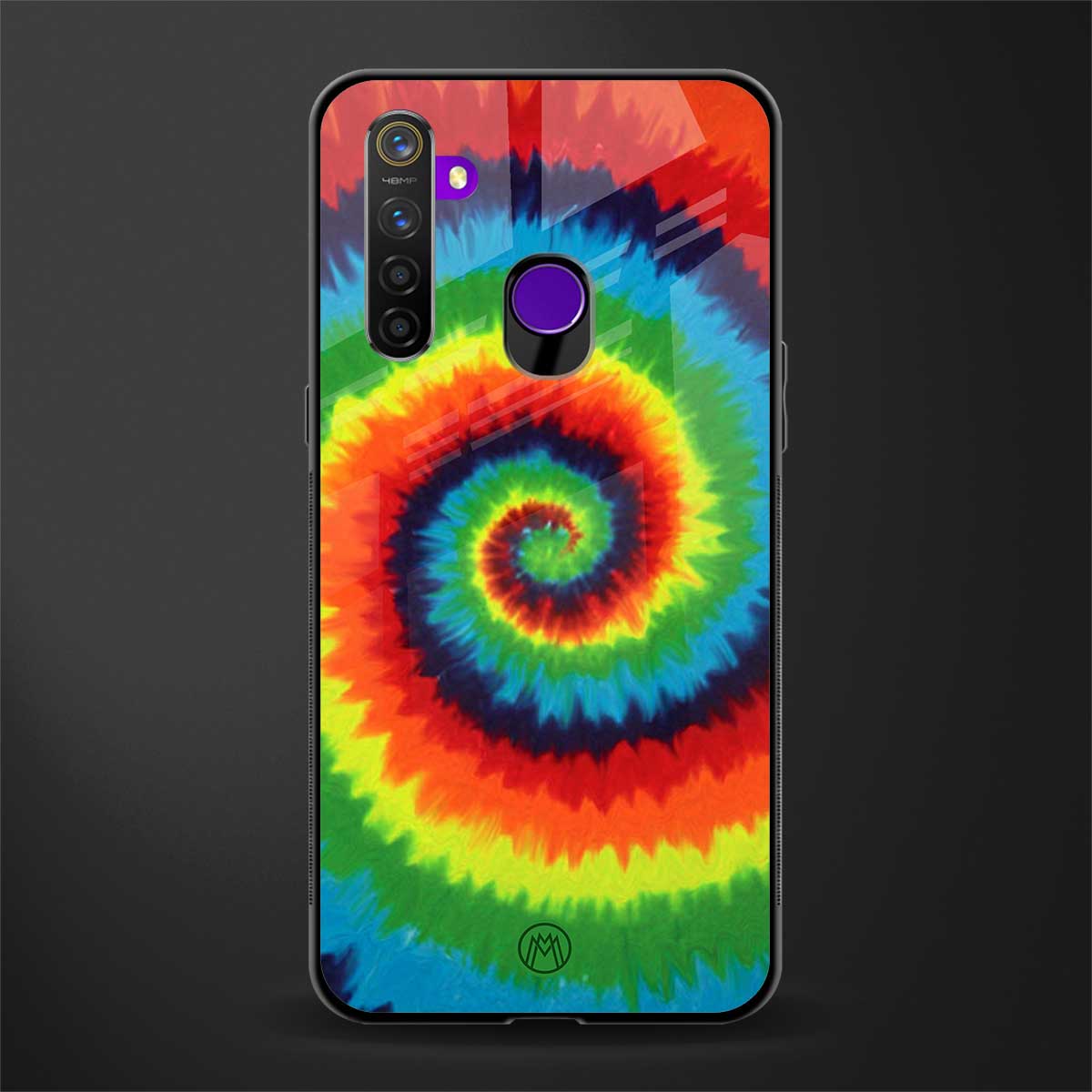 tie and dye glass case for realme 5s image