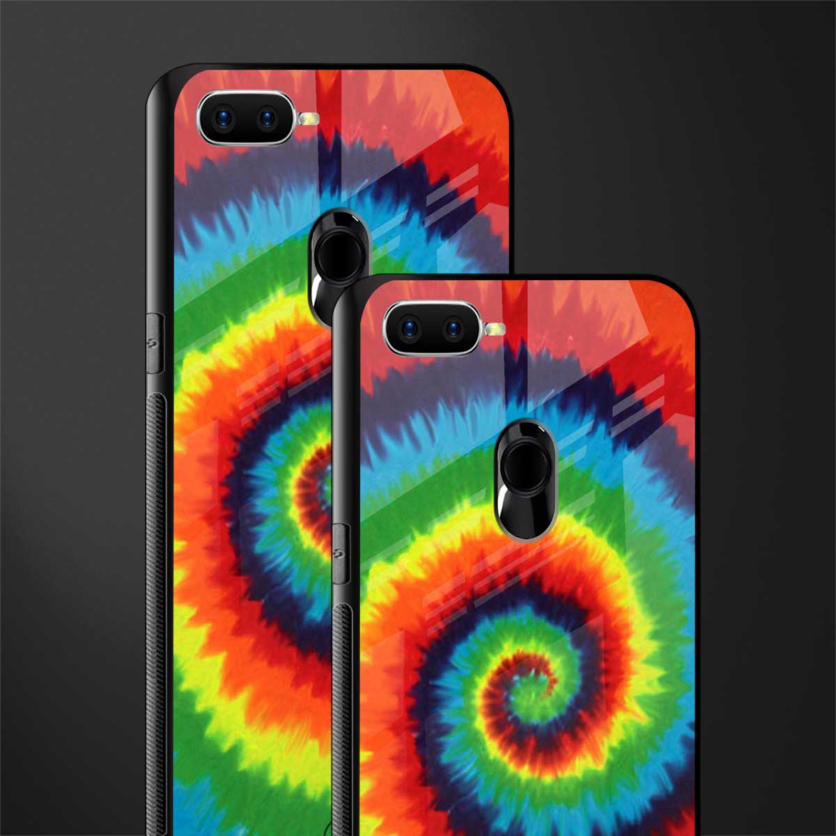 tie and dye glass case for oppo a7 image-2