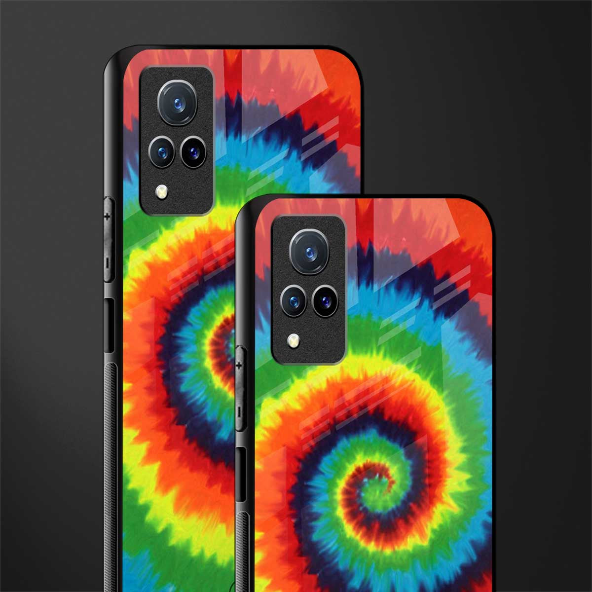 tie and dye glass case for vivo v21 5g image-2