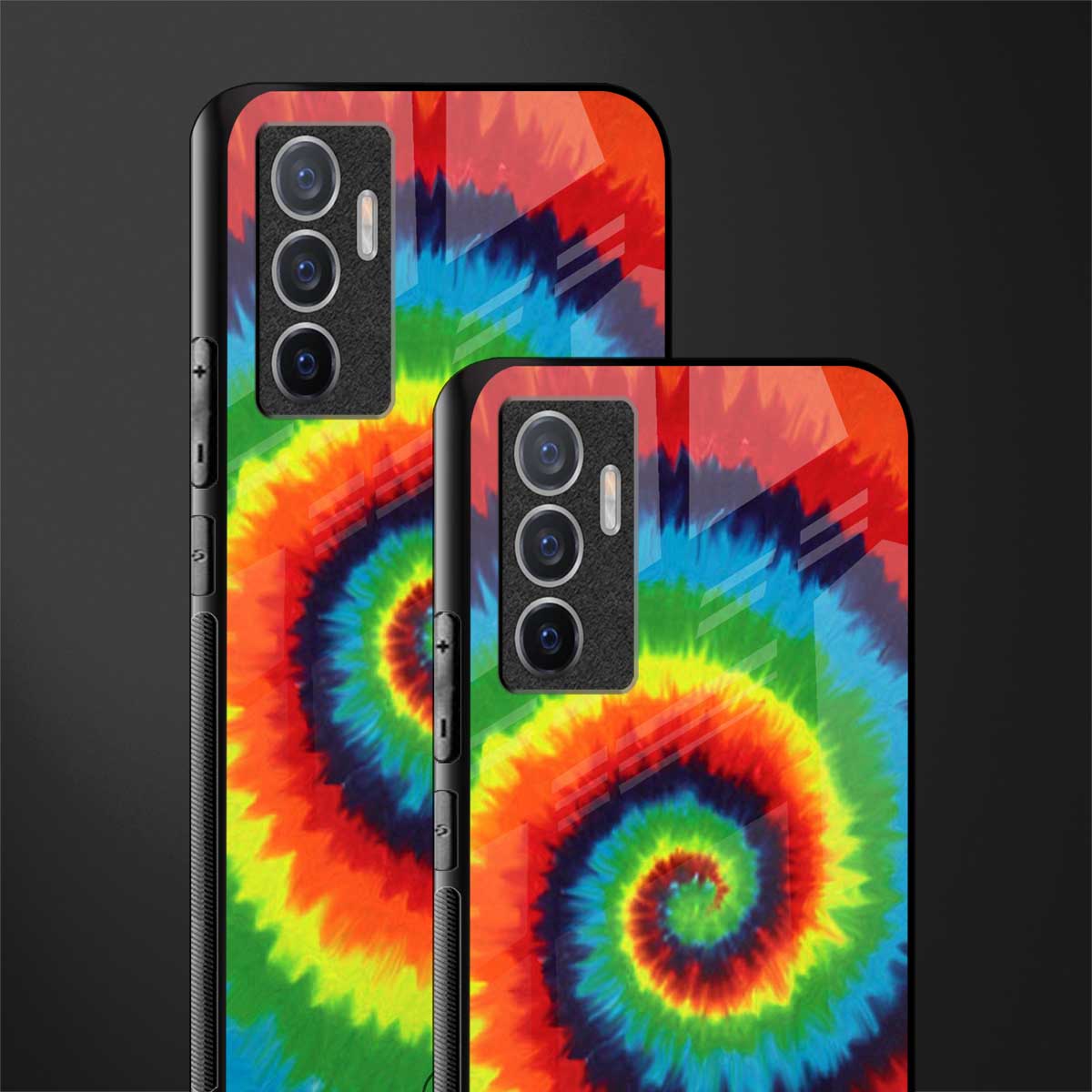 tie and dye glass case for vivo v23e image-2