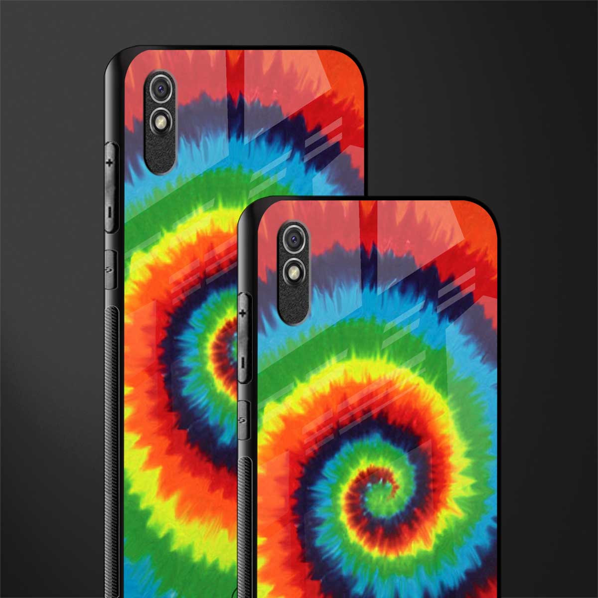 tie and dye glass case for redmi 9a image-2