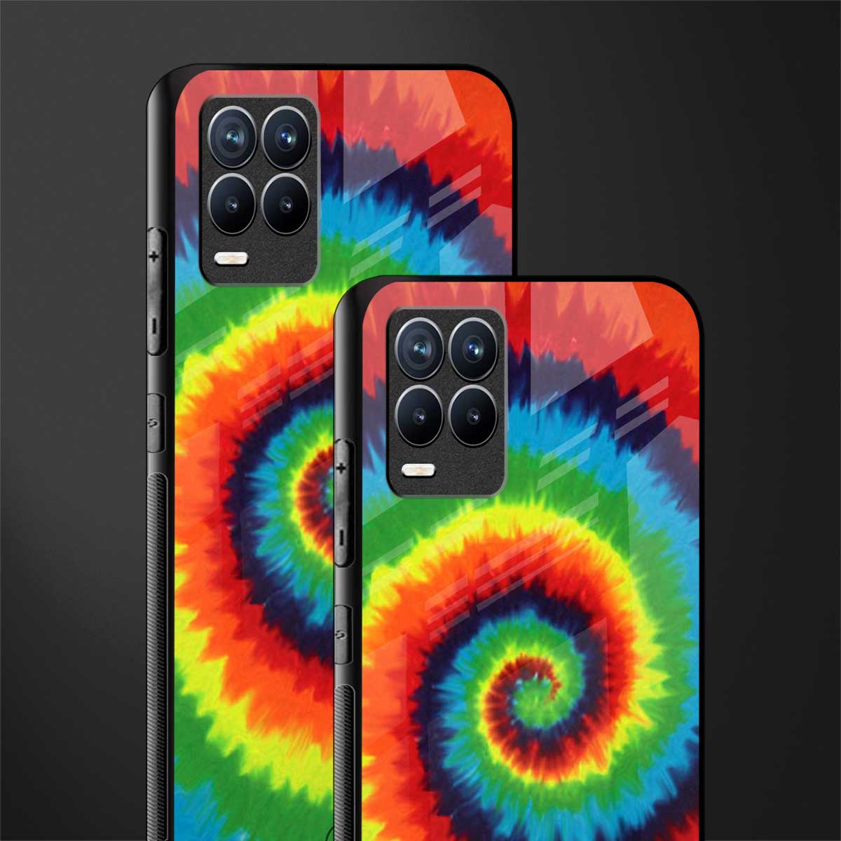 tie and dye glass case for realme 8 4g image-2