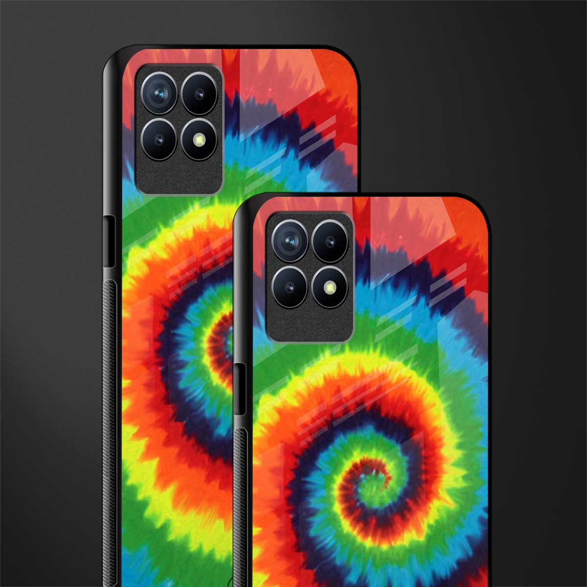 tie and dye glass case for realme 8i image-2