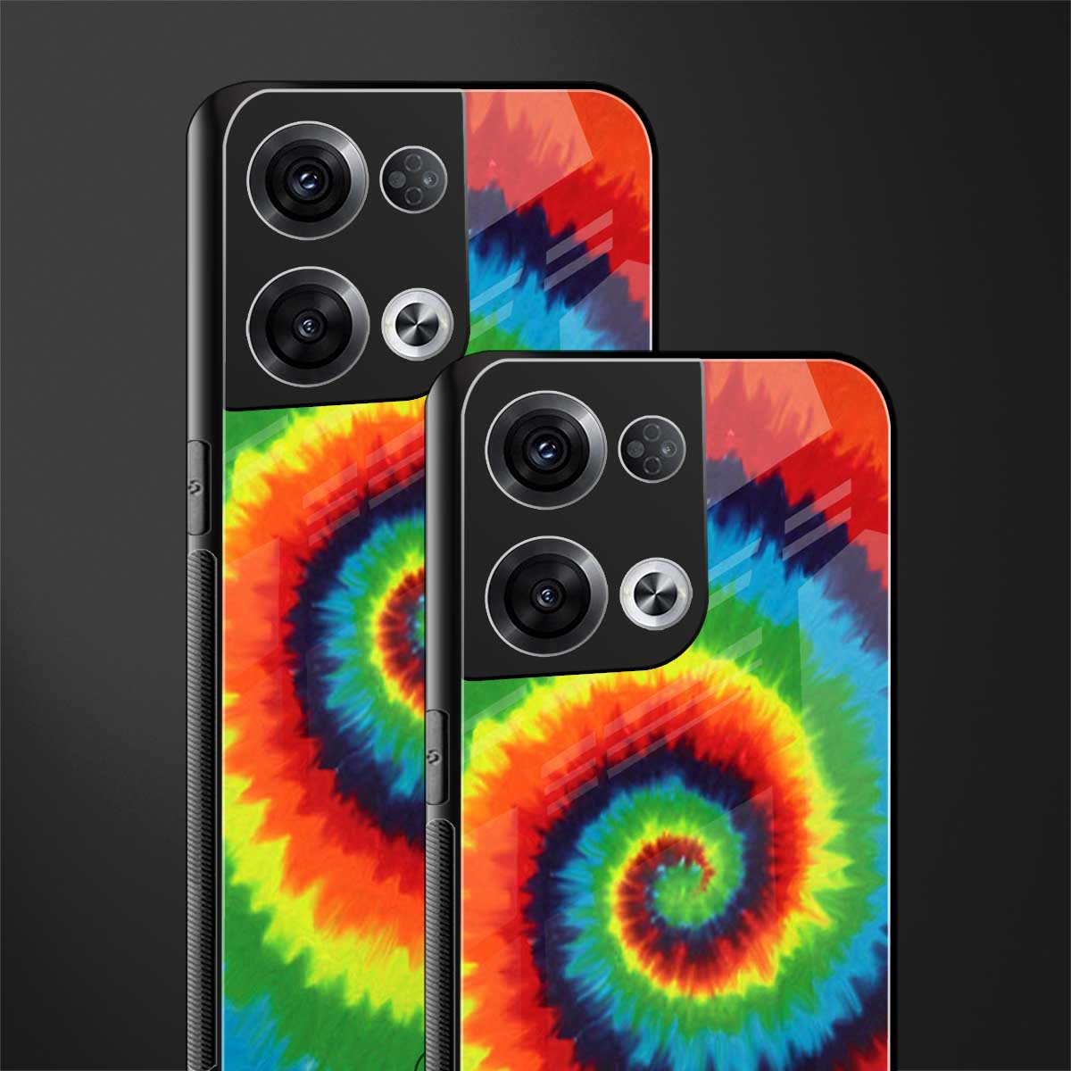 tie and dye back phone cover | glass case for oppo reno 8