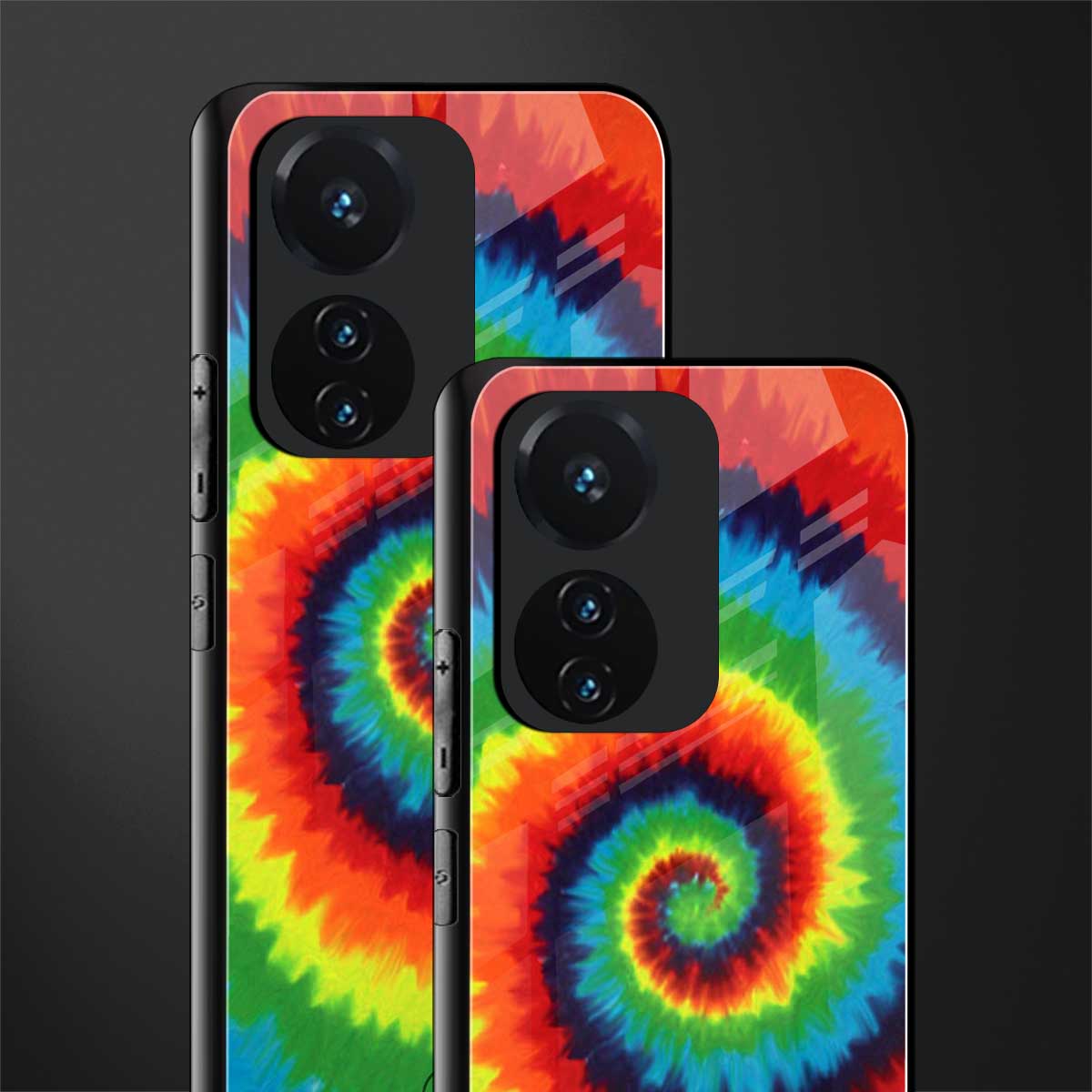 tie and dye back phone cover | glass case for vivo t1 44w 4g