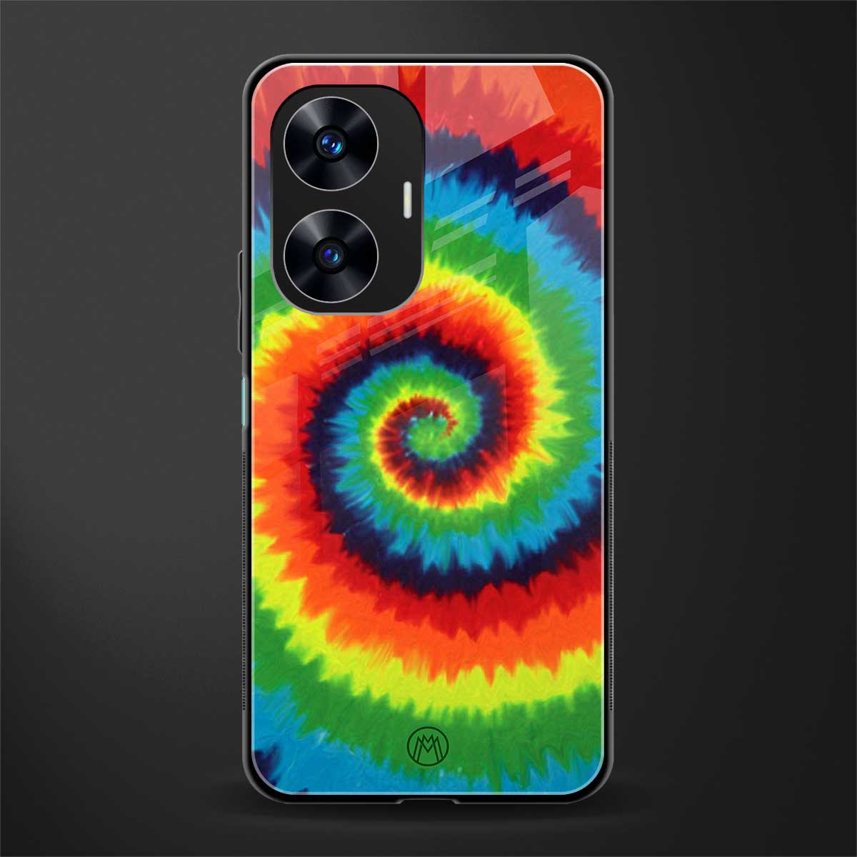 tie and dye back phone cover | glass case for realme c55