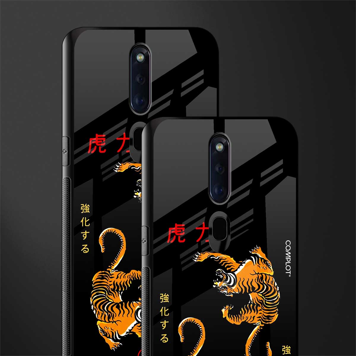 tigers black glass case for oppo f11 pro image-2