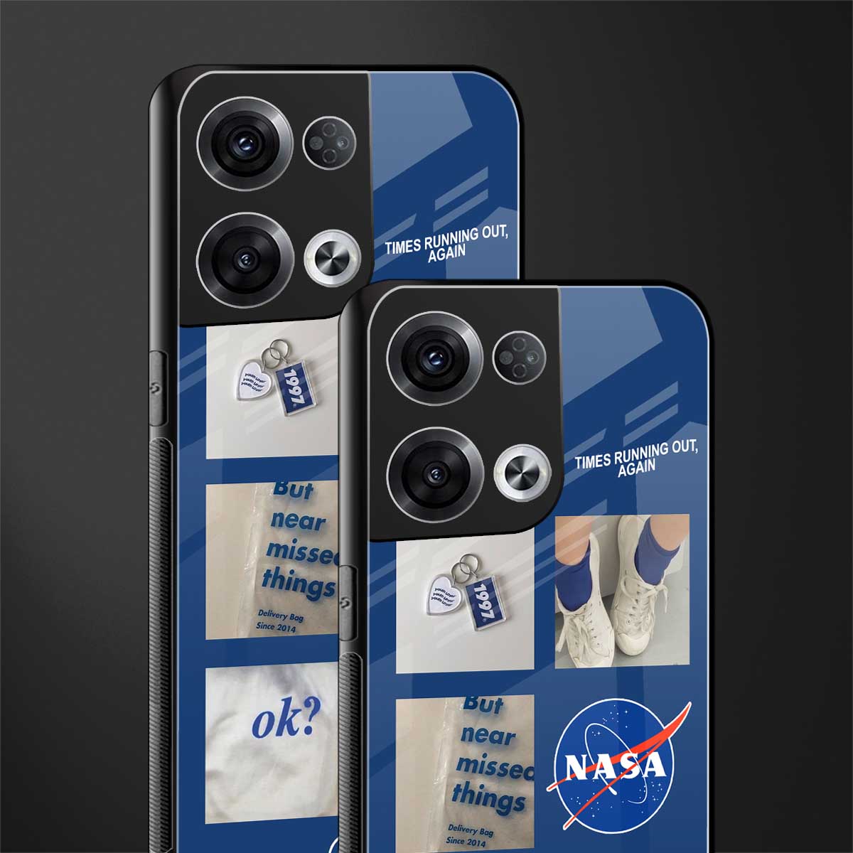 time is running out back phone cover | glass case for oppo reno 8