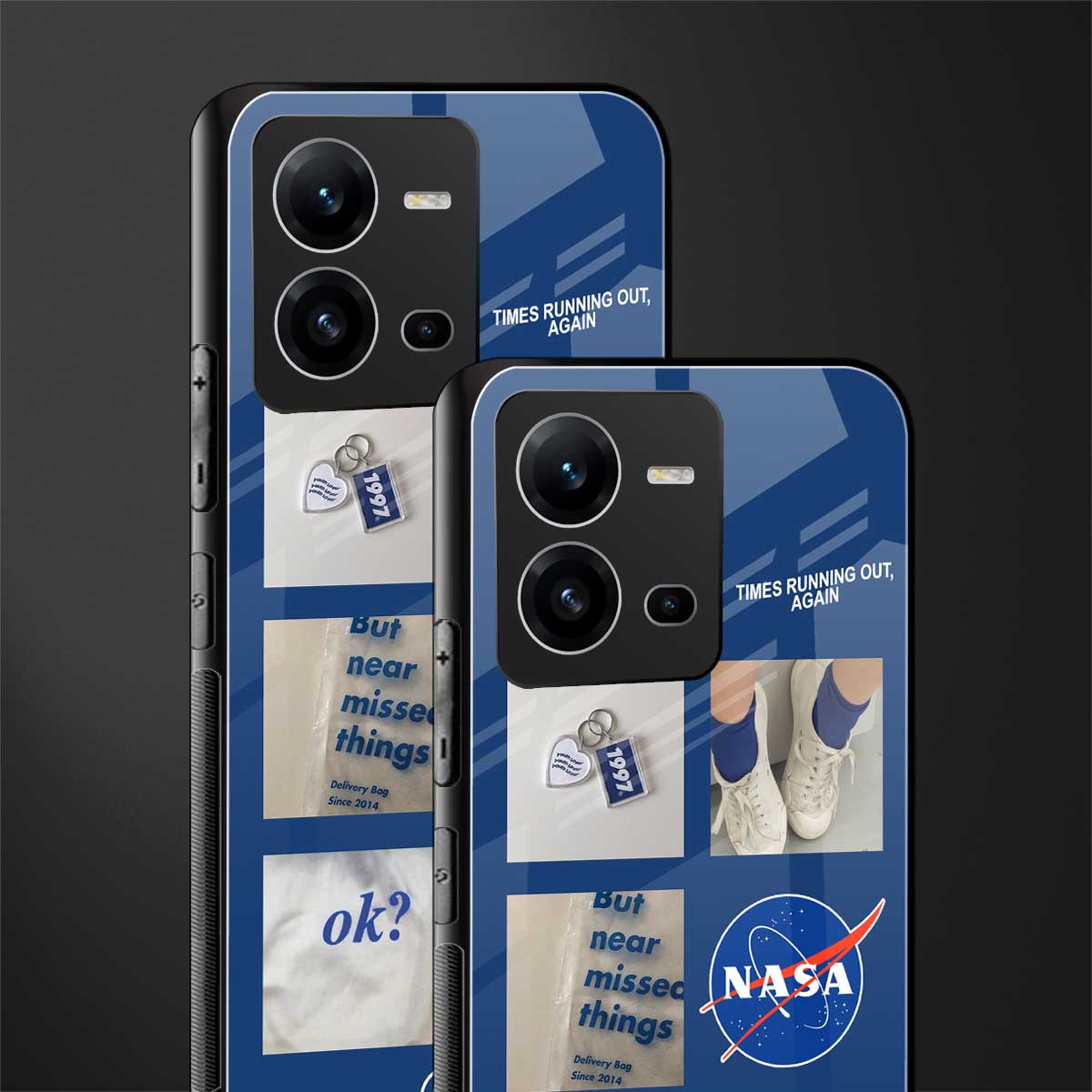 time is running out back phone cover | glass case for vivo v25-5g