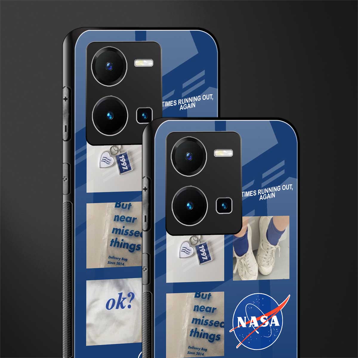 time is running out back phone cover | glass case for vivo y35 4g