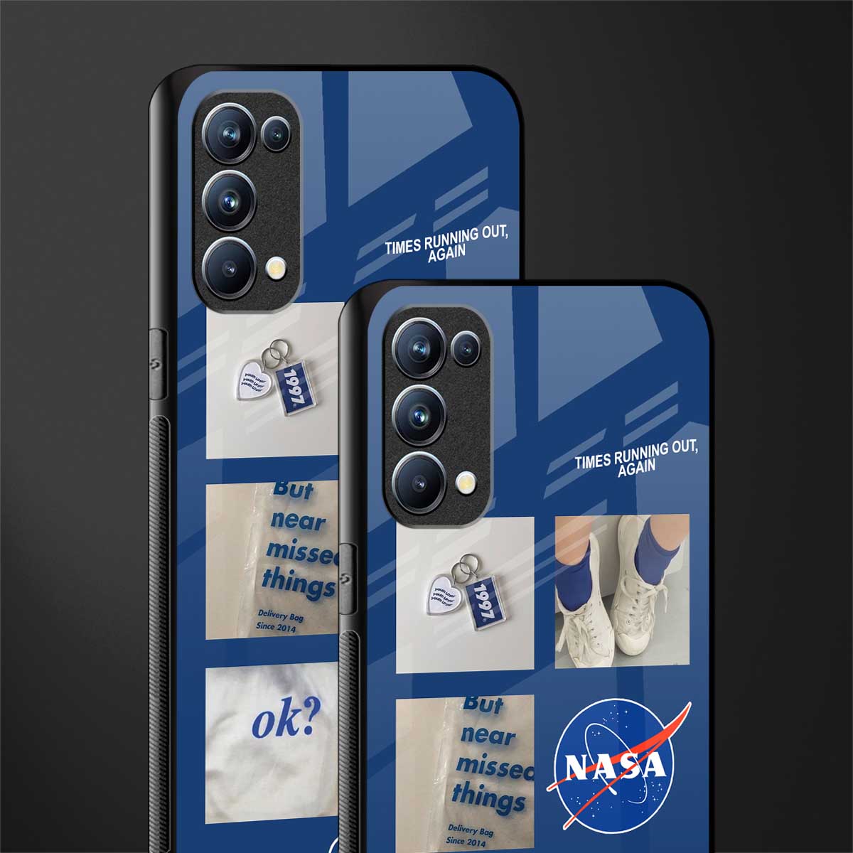 time is running out back phone cover | glass case for oppo reno 5
