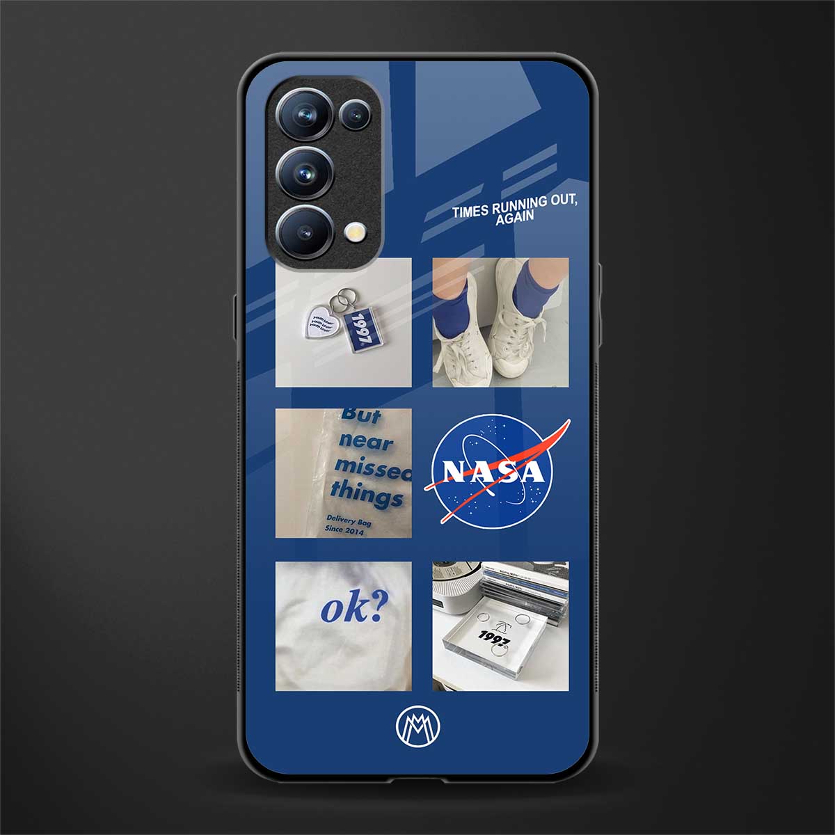 time is running out back phone cover | glass case for oppo reno 5