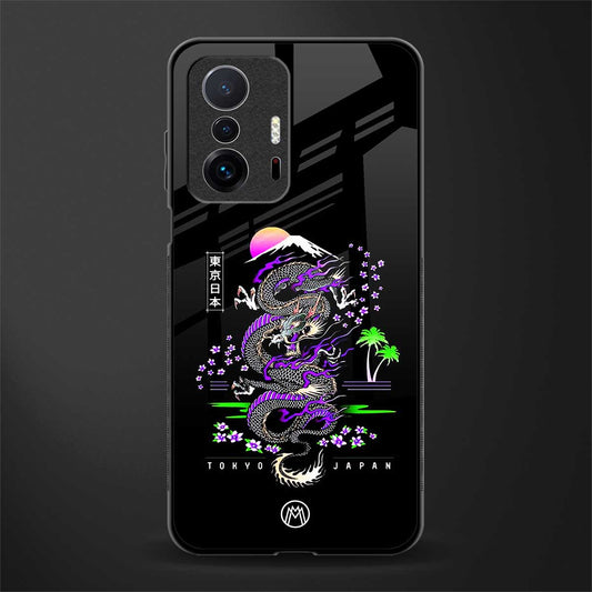 tokyo japan purple dragon black glass case for mi 11t pro 5g image