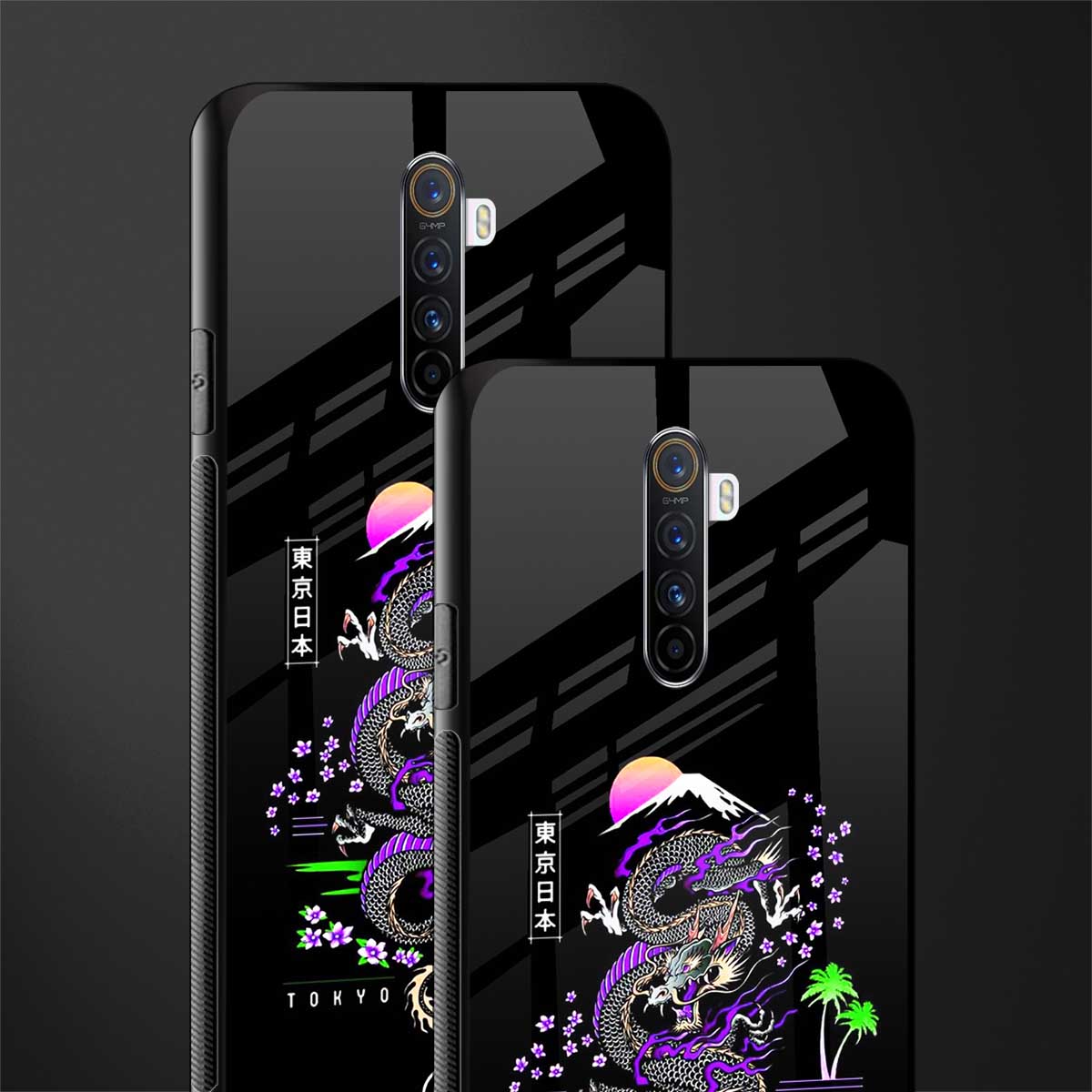 tokyo japan purple dragon black glass case for realme x2 pro image-2