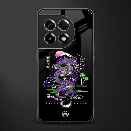 tokyo japan purple dragon black back phone cover | glass case for oneplus 11r