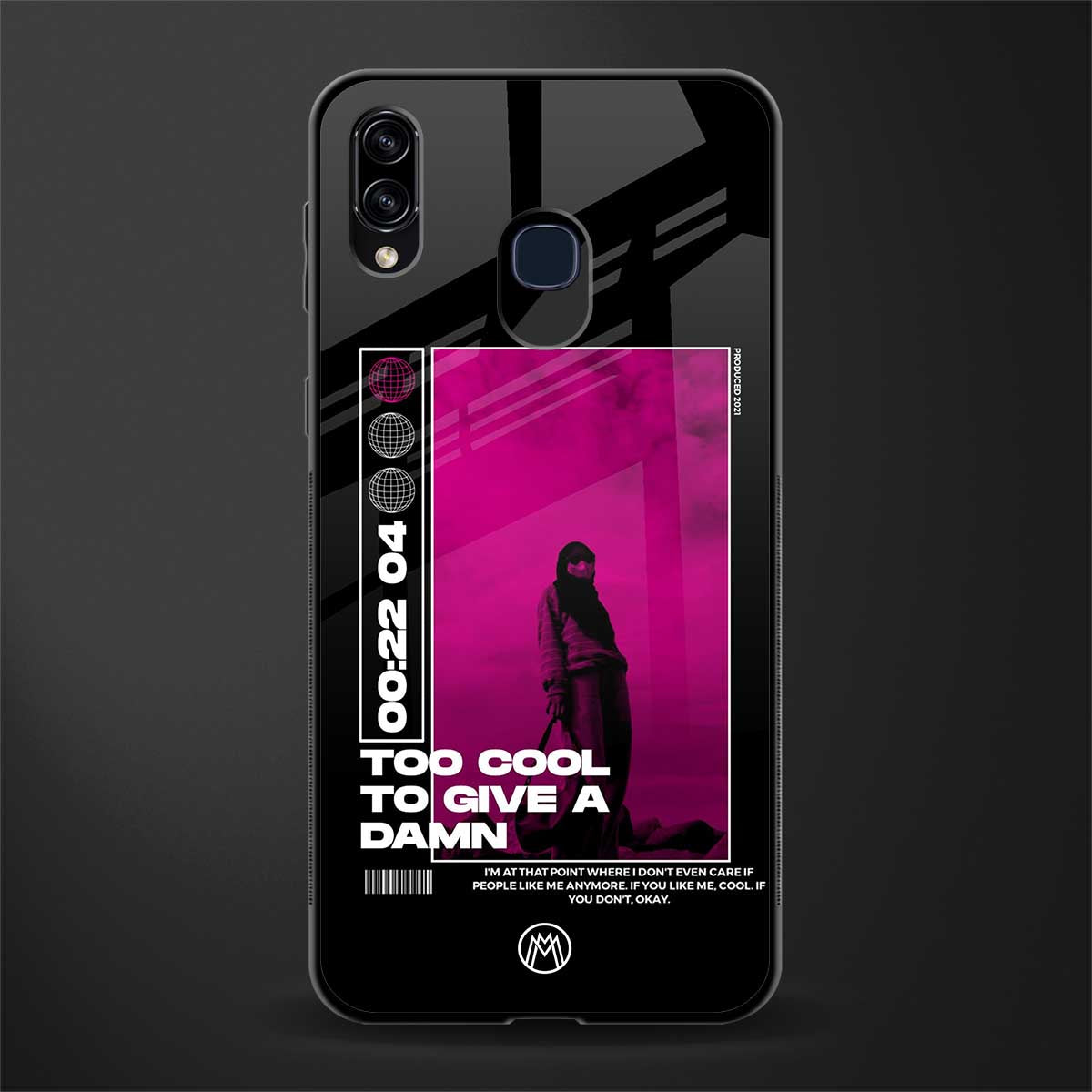 too cool to give a damn glass case for samsung galaxy a20 image