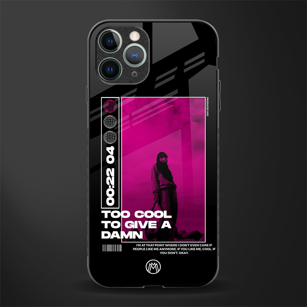 too cool to give a damn glass case for iphone 11 pro image